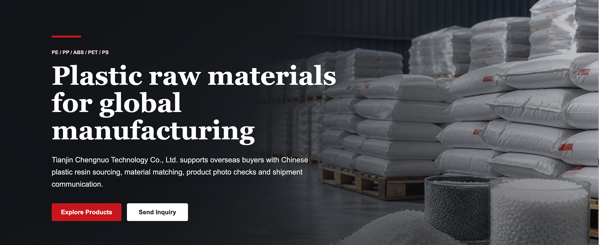 Tianjin Chengnuo Technology Co., Ltd. toetab välismaiseid ostjaid Hiina plastikvaigu hankimise, materjalide sobitamise, tootefotode kontrolli ja saatmise suhtlusega.